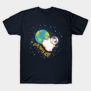 Cosmic Space Guinea Pig Bliss Outta Here T-Shirt